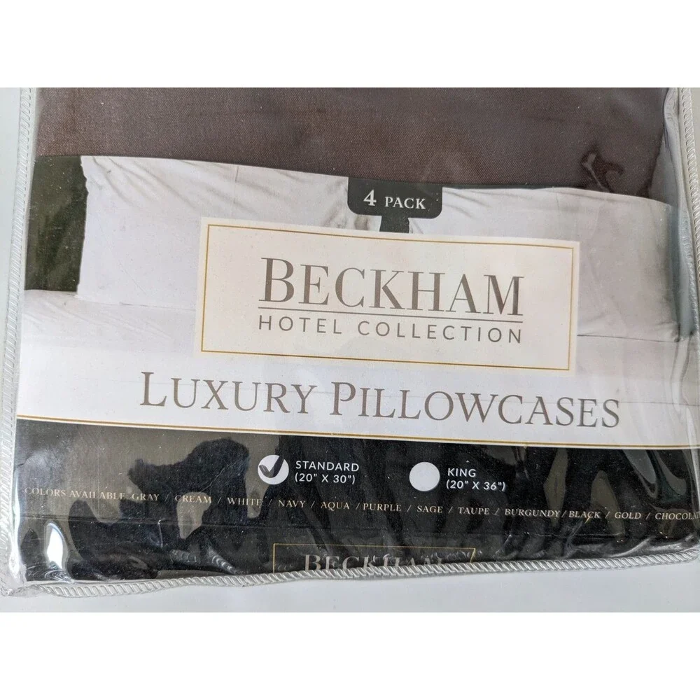 Pillow Cases Set 4 Hotel Quality Soft Breathable Cover Microfiber Brown Beckham